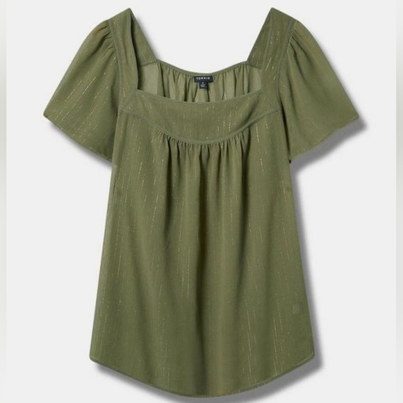 1X • Torrid • Crinkle Chiffon Flutter Sleeve Top - Picture 5 of 5